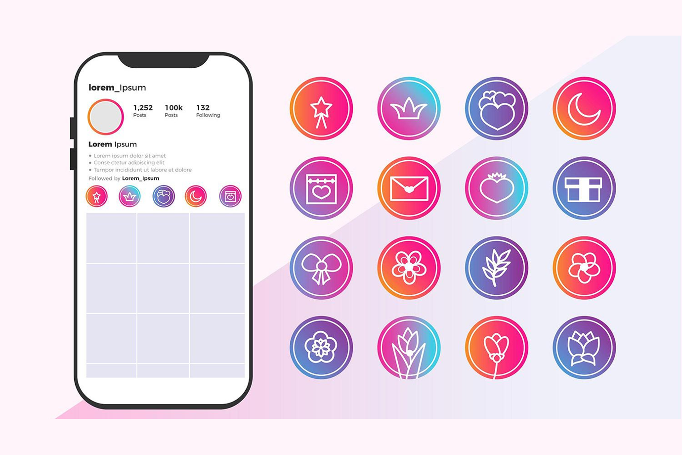 یک گوشی و یک طرح برای هایلایت ایتستاگرام